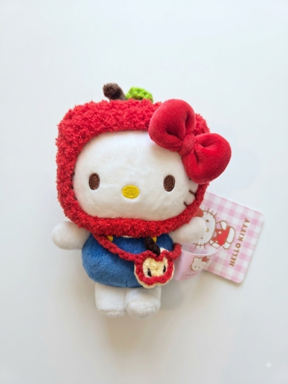 Hello Kitty Apple Plush Keychain - Red Bow